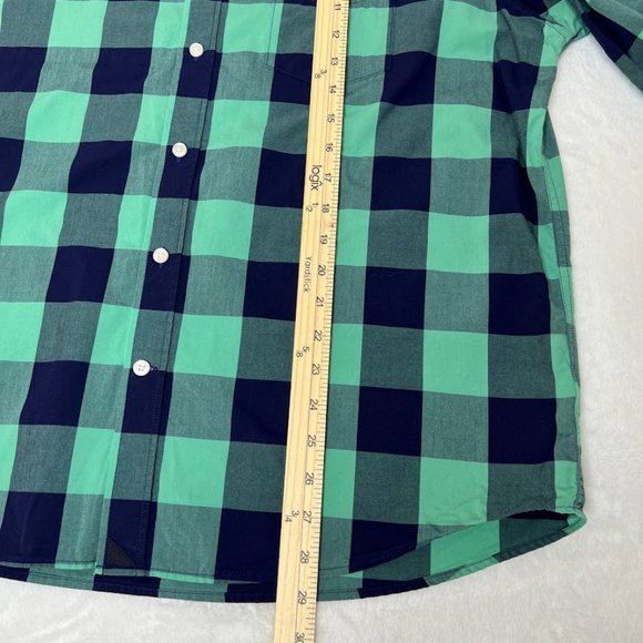 UNTUCKit Mens Green/Navy Blue Checkered Long Sleeve Button Down Shirt Size XL - Picture 5 of 7